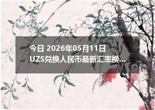 今日 2026年05月11日 UZS兑换人民币最新汇率换算行情