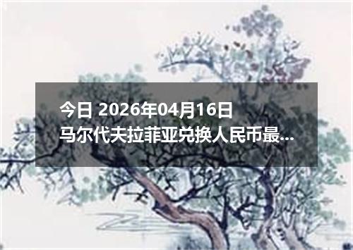 今日 2026年04月16日 马尔代夫拉菲亚兑换人民币最新汇率换算行情