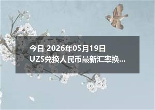 今日 2026年05月19日 UZS兑换人民币最新汇率换算行情