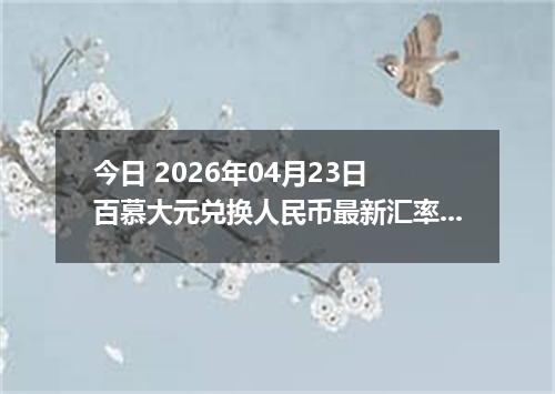 今日 2026年04月23日 百慕大元兑换人民币最新汇率换算行情