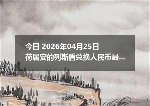 今日 2026年04月25日 荷属安的列斯盾兑换人民币最新汇率换算行情