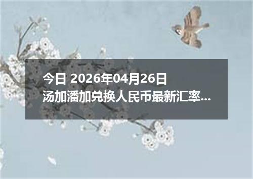 今日 2026年04月26日 汤加潘加兑换人民币最新汇率换算行情